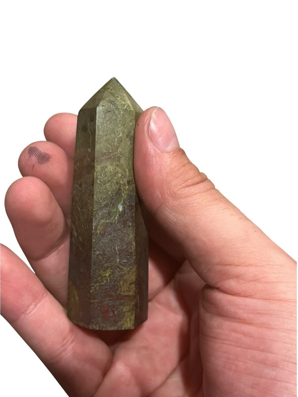 Dragon Blood Jasper Tower Green Red Polished Stone Point Obelisk 3 In